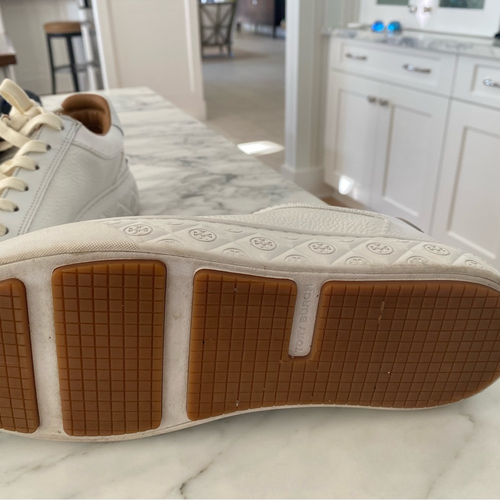 Tory Burch Ladybug White Leather Sneakers size 8.5 - Picture 5 of 11